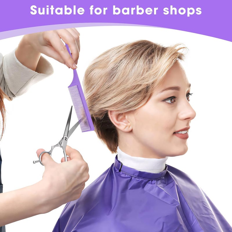 Kunihiko Rat Tail Comb2-in-1 Fine Tooth Parting Comb & Root Teasing Comb for Women - Carbon Fiber, Anti-Static, Purple & Black - Image 2
